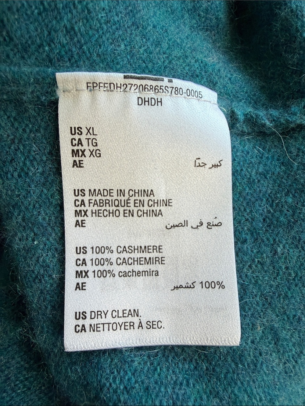 Cashmere Teal V-Neck Women's Sweater Size XL Long Sleeve Soft Knit Pullover - Picture 7 of 10